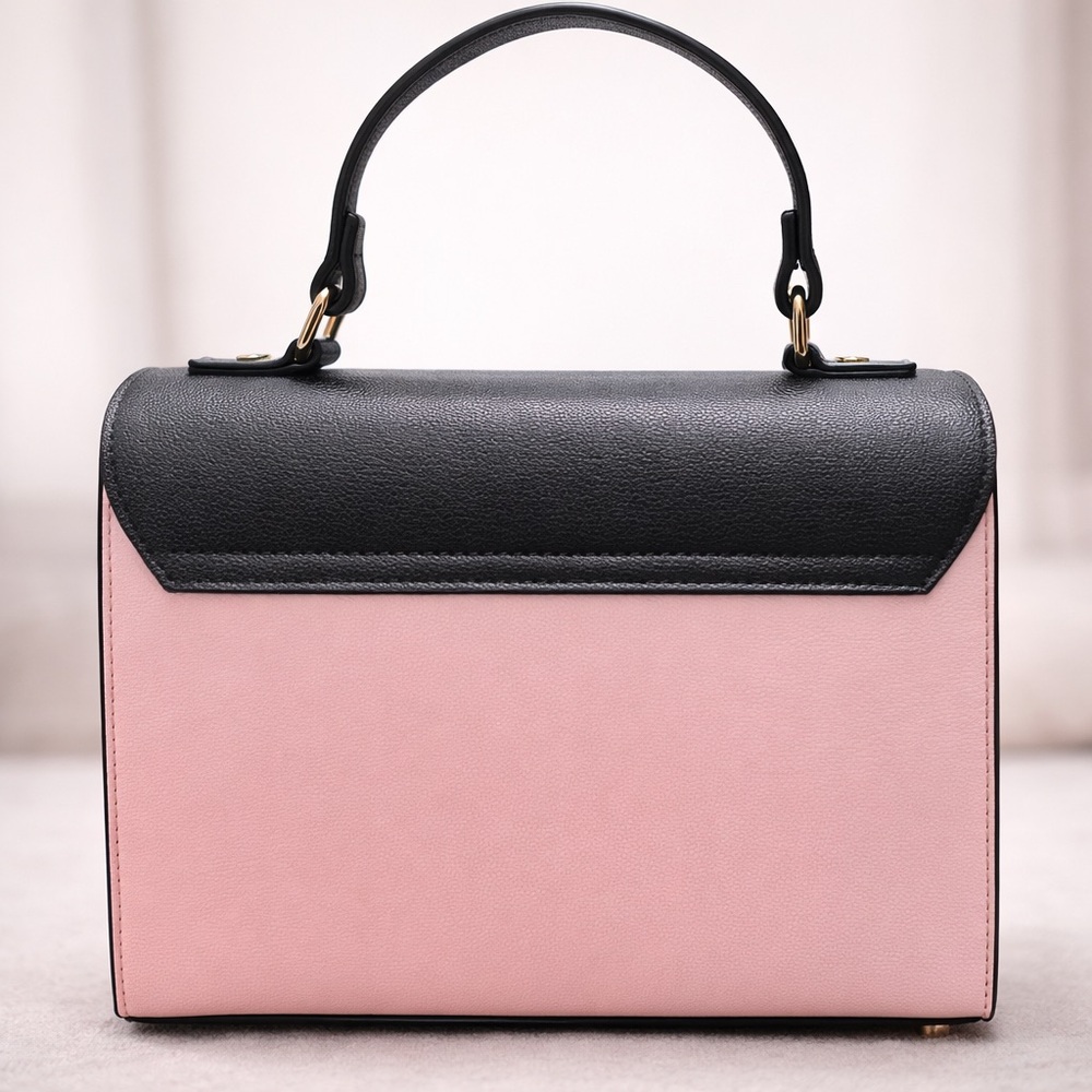 Dune London Structured Top Handle Satchel Pink Black w Wallet - Picture 2 of 4